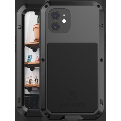 Gorilla Glass Love Mei Powerful Case For Iphone 12 11 Pro Max Cover Aluminum Metal Armor For Iphone 12 Mini SE Waterproof Case