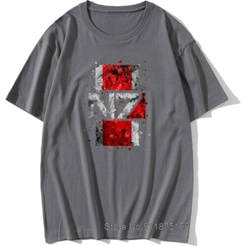 Mass Effect N7 Splatter T-Shirt Men Garrus Commander Bioware Wrex Mordin Game Pure Cotton Camisas T Shirts Free Ship