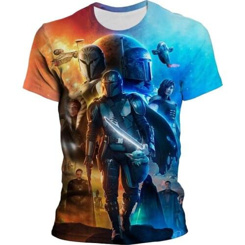 The Mandalorian Graphic T Shirts Summer Casual Marvel 3D Print Men Women T-shirt Short Sleeve Harajuku Boy Girl Kids Tee Tops