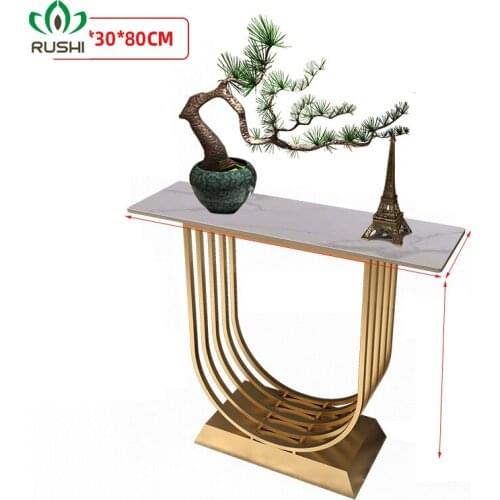 Italian Light Luxury Porch Table Iron Art Marble and Gold Porch Cabinet Tv Stand Living Room Furniture Living room table