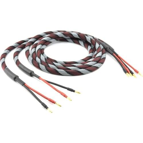 Pair Tara Labs Prism Helix 8N occ speaker cable loudspeaker wire with gold plated banana plug