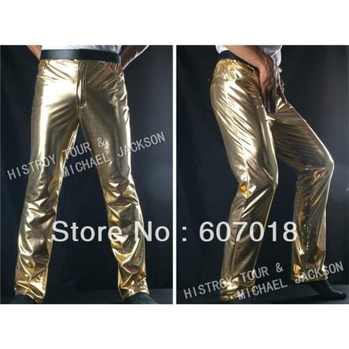 MJ Michael Jackson History BAD Classic Golden Pants Trousers Free shipping for Performance Gift