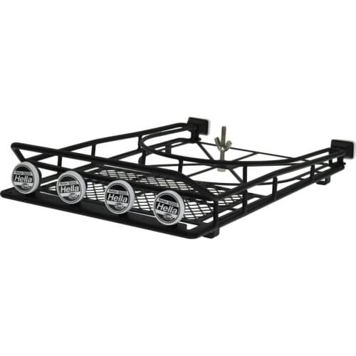 Metal Roof Rack with Spare Tire Holder & LED light for 1:10 RC Rock Crawler AXial SCX10 & SCX10 II 90046 90047 D90