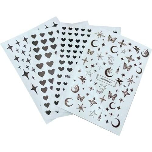 DIY Fashion New Arrival Hot Selling 3d Hand Made Nail Stickers Moons& Stars Serious Dry Nail Decals Nail Art Manicure Women Girl