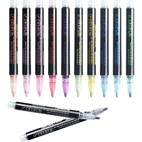 12pack Double Line Pens Writing Drawing Painting Outline Pens Diary Card Making