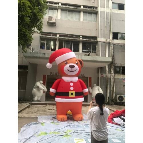 Inflatable decoration toy inflatable christmas bear with christmas hat for event decoration