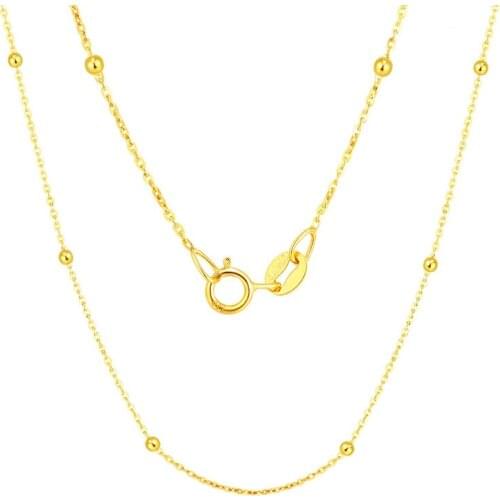 New 18K Yellow Gold Necklace AU750 Gold Full Star Link Chain Necklace