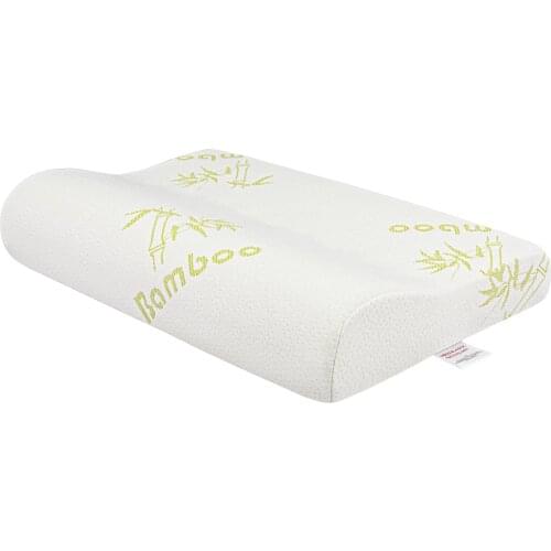 Visco Foam Bamboo Neck Support Orthopedic Pillow Visco Pillow neck pain sleep embroidered pillow