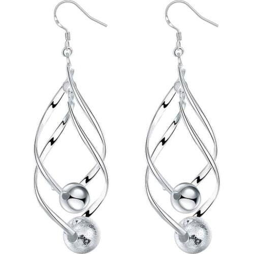 Simple Fashion Style Silver plated Gloss Ball Earrings Jewellery mens 2016,Wholesale&hot sell, SMTE166