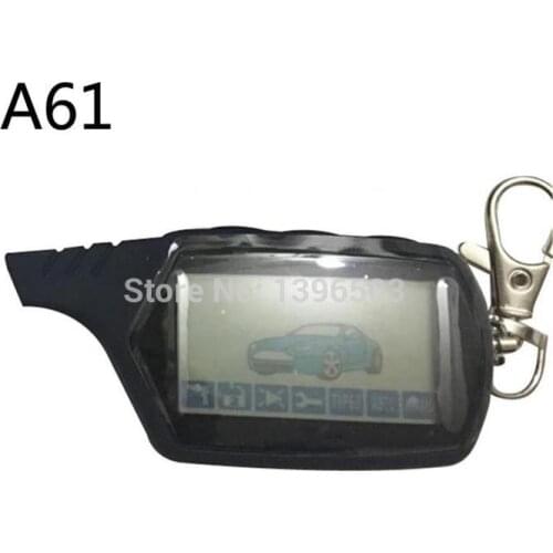 Wholesale 2-way A61 LCD Remote Control Keychain for StarLine A61 two way car alarm system Russian Key Chain Fob Auto-start