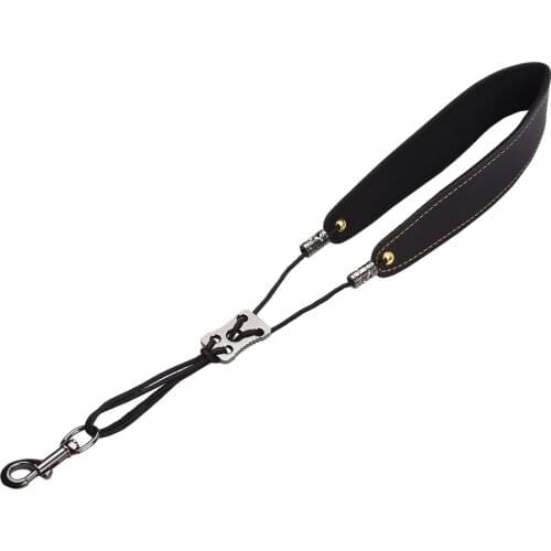 Adjustable Saxophone Neck Strap Soft Leather Padded Sax Strap with Metal Hook for Saxophones Clarinets