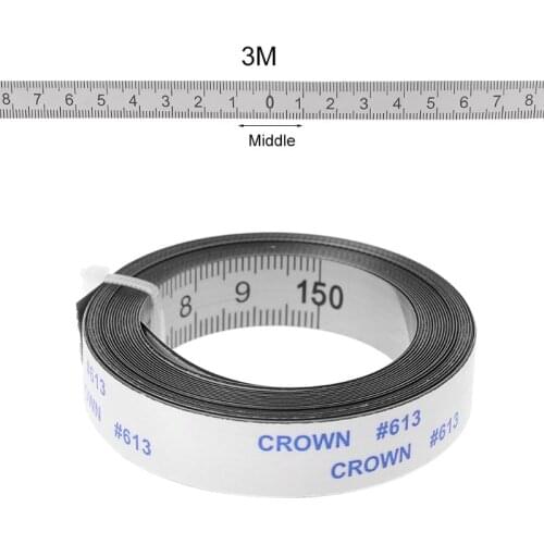 Stainless Steel Miter Track Tape Measure Self Adhesive Metric Scale Ruler 1M-3M For T-track Router Table Saw Woodworking Tool