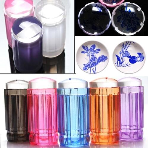Stamping Nail Stamper Manicure Tool Kits Silicone Clear DIY Polish Stamp Scraper Templates Set Nail Decoration Plate Pink Newly