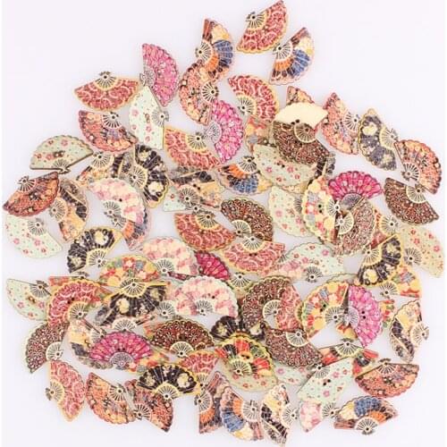 Fan-shaped Mixed Wooden Buttons for Clothing Handwork for Scrapbooking Crafts DIY Clothing Sewing Accessories Button Decoratios