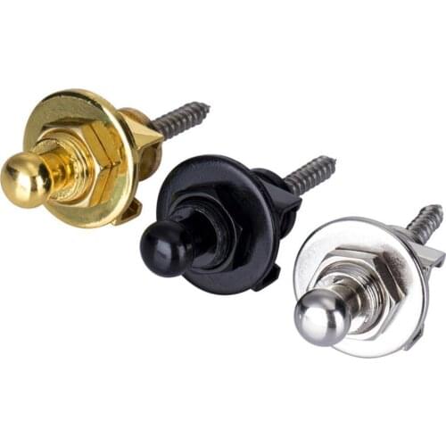 2Pcs/Set Guitar Strap Lock Metal Copper Round Head Buttons Guitar Accessories Buckle Pins Strap Retainer Strap Release Lock F4U6