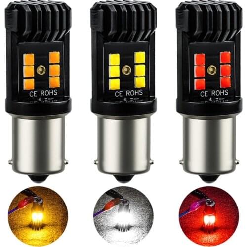 2PCS 1156 Led BA15S P21W Bulb 1157 P21W/5W BAY15D Canbus 3030 12SMD Auto Turn Signal Lamp Brake Backup Light Reverse Lamp 12V