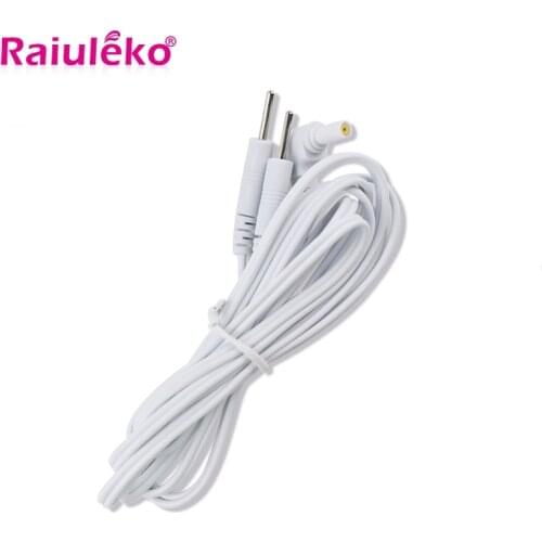 2Pcs Pin 2-way Electrode Cable Line Connector Wire For TENS/EMS Acupuncture Therapy Massager Nerve Muscle Stimulator