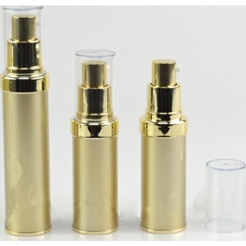20ML 30ML Airless Pump Bottle with clear Cap, Cosmetic Essence Packing Bottle, Gold Vacuum Bottle F20171886