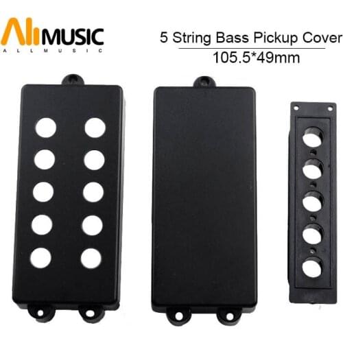 20PCS 5 String Bass Pickup Sealed/ Opened Cover/Bobbin 5MB Electric Bass Bass Pickup Covers and Bobbin Black