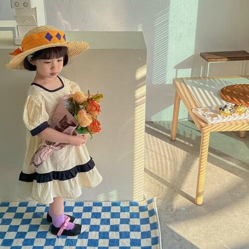 Girl Smocking Dress Korean Newborn Cotton Smocked Romper Big Sister Little Sister Matching Clothes Baby Long Sleeve One Piece