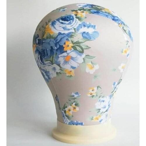 4style 21/23" Canvas Block Head Training female Mannequin Head Manikin Head Wig Stand wig head stand can pin 1pc D225