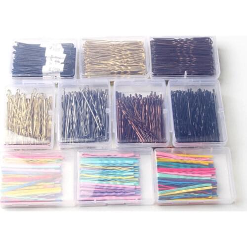 50/100Pcs Colorful Wedding Alloy Hair Clips Invisible Barrette U Shaped Curly Wavy Hairpins Black Side Wire Word Hair Folder