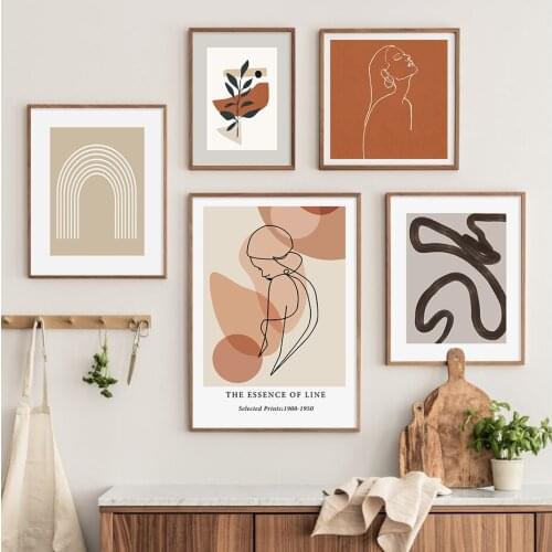 Abstract Figure Sketch Line Boho Minimalist Wall Art Canvas Painting Nordic Posters Prints Picture For Living Room Decoration