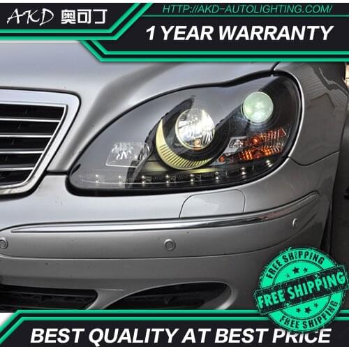 AKD Car Styling Head Lamp for BENZ W220 Headlights 1999-2005 S320 S350 LED Headlight DRL Angel Eye Hid Bi Xenon Auto Accessories