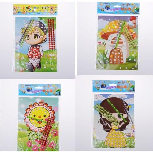 12Pcs/lot DIY Diamond Sticker Handmade Crysta Paste Painting Mosaic Puzzle Toys Handmade Stickers For Kids Random Style