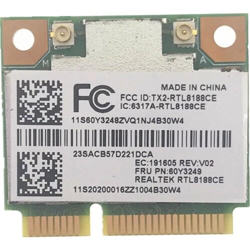 Lenovo ThinkPad RTL8188CE T420 X220 T430 X230 E430 X230 T520 150Mbps 802.11b/g/n Wireless card 60Y3249 60Y3247