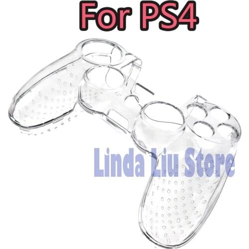 8pcs Crystal Shell Case Cover with dot For Playstation 4 Protective Handle For PS4 Controller Anti-slip Case For PS4 Controller