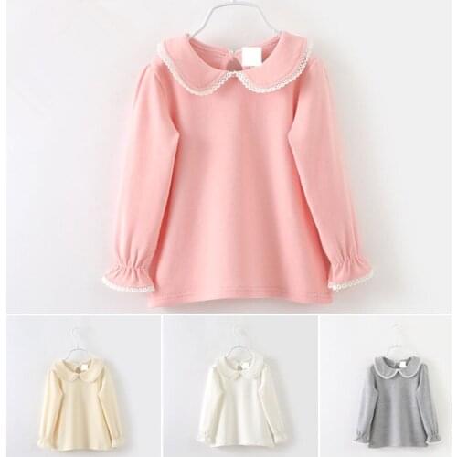 New 2019 Autumn Baby Girls Clothes Long Sleeve Child Shirt School GirlBlouse Kids Children Clothing Age1-7T