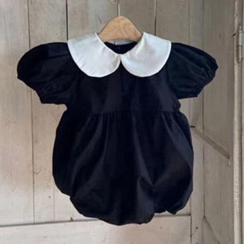 0-2Yrs Summer Doll Collar Kids Baby Girl Rompers Newborn Infant Baby Girl Short Sleeve Rompers Baby Girl Clothes Rompers