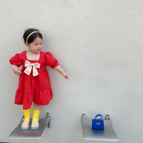 Girl Dress Kids Baby Gown 2021 Bow Spring Autumn Toddler Outwear Party Wedding Princess Tutu Dresses Cotton Children Clothing