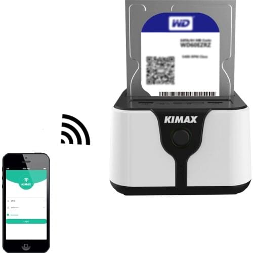 HDD WiFi Docking Station 1 bay Max 8TB Hard Disk Wireless Control App For Android Ios Support 2.5'' 3.5 SATA Hard Disk USB3.0