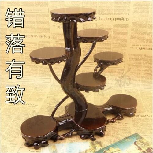 Home decor Kylin rosewood wood handicraft teapot jade stone head root carvings round base super creative