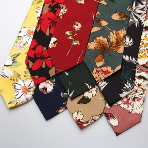 Linbaiway Brand Floral Printed Neck Ties for Mens Polyester Jacquard Necktie Skinny Ties Men Business Cravat Bridegroom Corbatas
