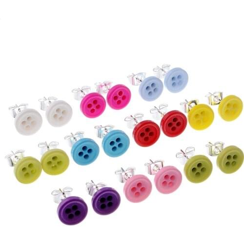 Free Shipping 10pcs( 5pairs ) Candy Funky Button Earring Post Cute Sweet Gift b0027