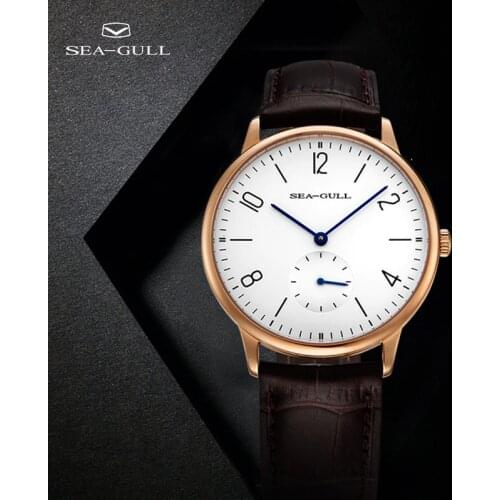 Seagull mens watch simple ultra-thin business watch manual mechanical watch personality independent stopwatch watch 219.612