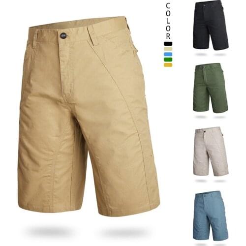 Cargo Shorts Men 2021 New Summer Khaki Tactical Jogger Military Casual Shorts Men Solid Cotton Loose Bermudas Male Cargo Pants