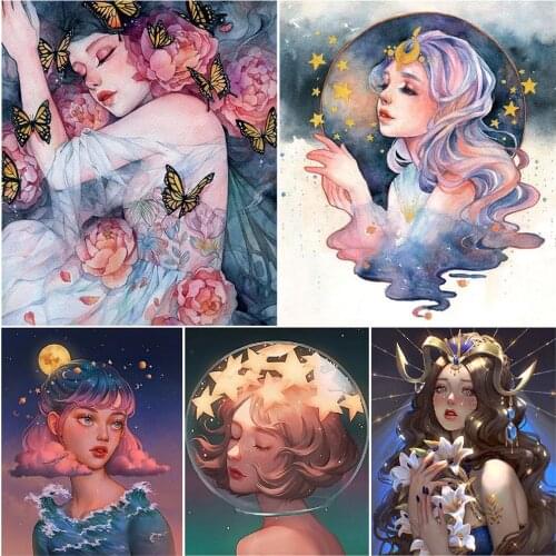 Cross Stitch Kits DIY Shining Queen Characters Ecological Cotton Thread 11CT Printed Embroidery Needlework Home Decoration Gift