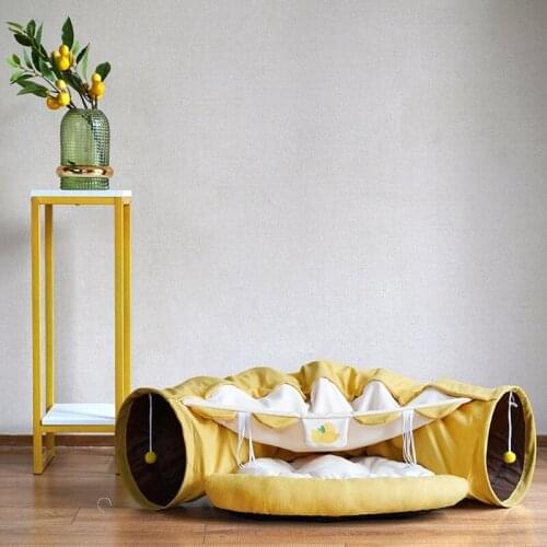 2020 New Creative Pet Cat Dog Mats Cushions With Mat Pet Cats Tunnels Tube Rabbit Bed tunnels Toys Pet Bed Warm Sleeping Houses