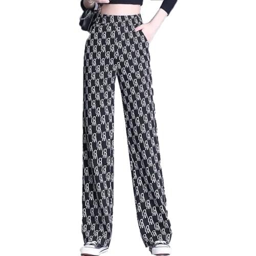 2021 Women New High-Waist Wide-Leg Pant Spring Summer Female Clothing Korean Fashion Thin Drape Wild Large Straight-Leg Pant A80