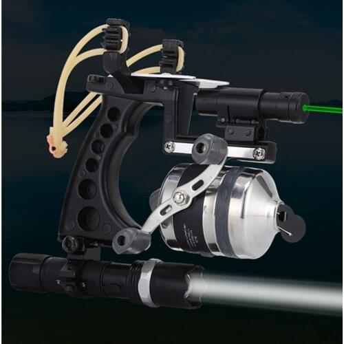 Hunting slingshot high precision shooting fish arrow spring high speed slingshot outdoor laser slingshot rifle