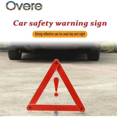 Overe 1Set Car Reflective Triangle Sign Warning Board For Renault Megane 3 Duster Logan Captur Clio Chevrolet Cruze Aveo Captiva