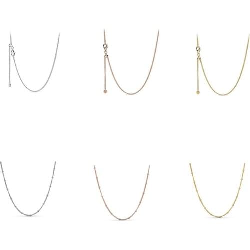 925 Sterling Silver Classic Rose Gold Optional Pan Necklace For Women Wedding Party Gift Fashion Jewelry