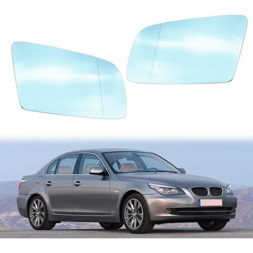TAIHONGYU Pair Left+Right Heated Blue Door Wing Mirror Glass Fit For BMW E60 E61 E63 E64 2003-2010