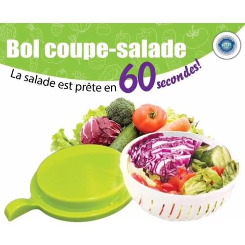Plastic Salad Cutter Bowl Easy Salad Maker, Quick Fruit and Vegetable Salad Chopper Bowl Fresh Salad Slicer