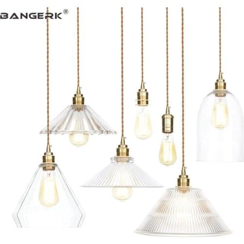 Nordic Design Copper Glass Pendant Lamp LED Loft Decor Modern Hanging Light Fixtures Dining Room Bar Home Lighting Luminaire