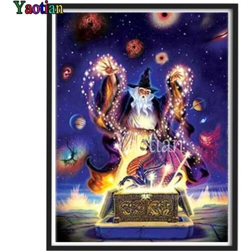 Full square round diamond painting wizard magic diamond embroidery cartoon 5D rhinestone mosaic diamond inlaid pattern decor